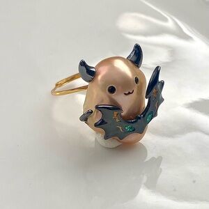R31-Halloween Collection EXCLUSIVE Gold Flameball Adjustable Ring